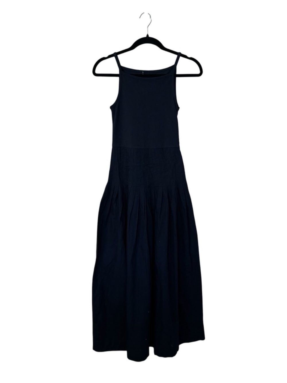 J. Crew Women’s Pintuck Mixy Sleeveless Flowy Poplin Dress in Navy Sz XXS NWT